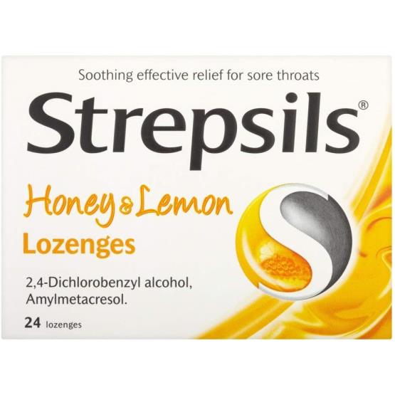 STREPSILS HONEY & LEMON LOZENGES 24 LOZ
