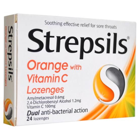 STREPSILS ORANGE VITAMIN C 24LOZ