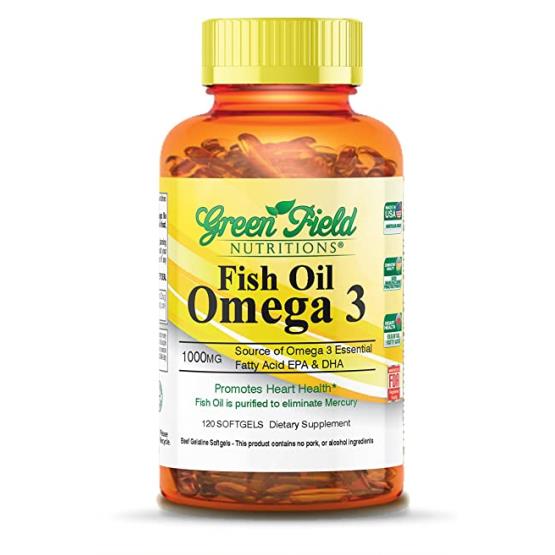 FISH OIL OMEGA 3 1000MG 120SOFTGELS ... GREEN FIELD