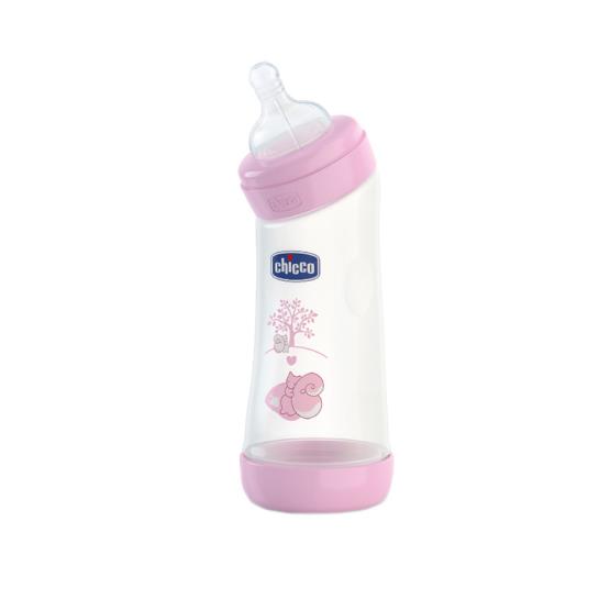 ANGLED FEEDING BOTTLE 0M PINK 250ML ... CHICCO