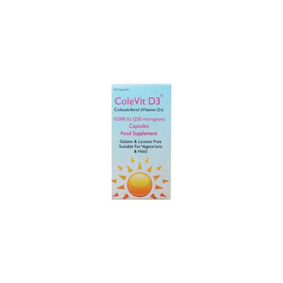 COLE VIT D3 28CAP (10.000IU) 250MICRO