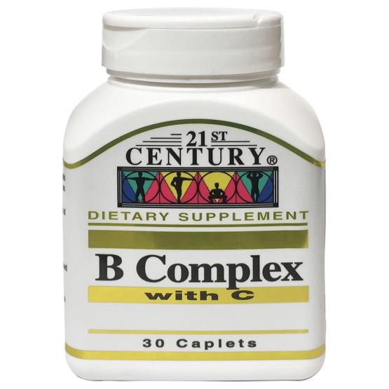 B COMPLEX WITH VIT C 30 CAP ... 21st CENTURY