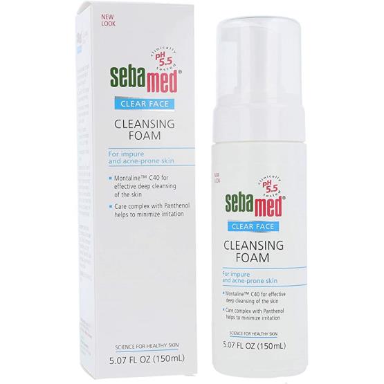 CLEAR FACE CLEANSING FOAM FOR ACNE PRONE SKIN 150ML ... SEBAMED