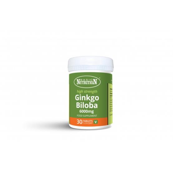 GINKGO BILOBA 6000MG 30TAB ... BASIC NUTRITION