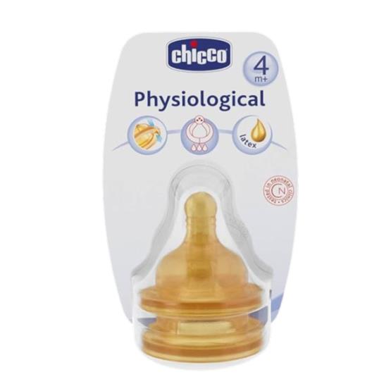 PHYSIOLOGICAL BOTTLE NIPPLE 4M  2 PCS ... CHICCO