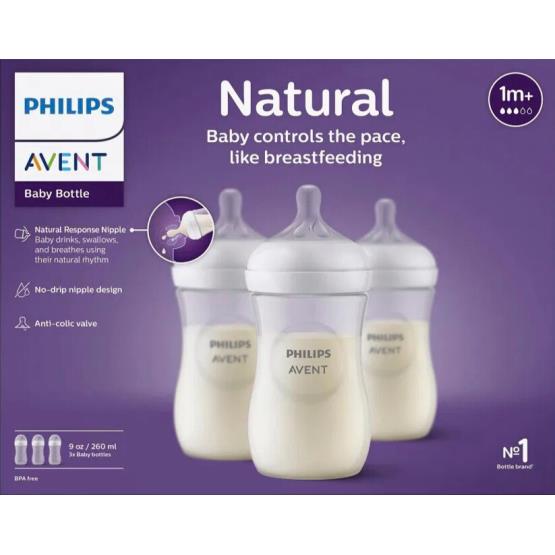 NATURAL RESPONSE FEEDING BOTTLE 1M+ 260ML (3PCS) ... AVENT