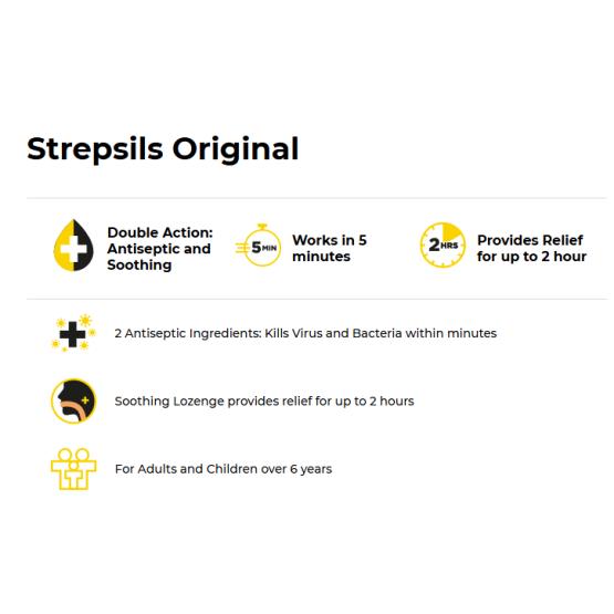 ORIGINAL 24 LOZENGES ... STREPSILS