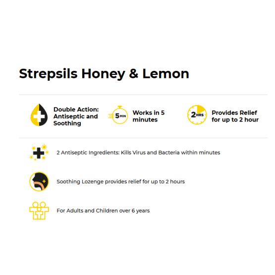 HONEY & LEMON 24PCS ... STREPSILS